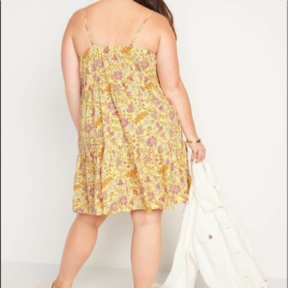 Old Navy yellow Tiered Floral-Print Mini Cami Swing dress - Picture 2 of 10